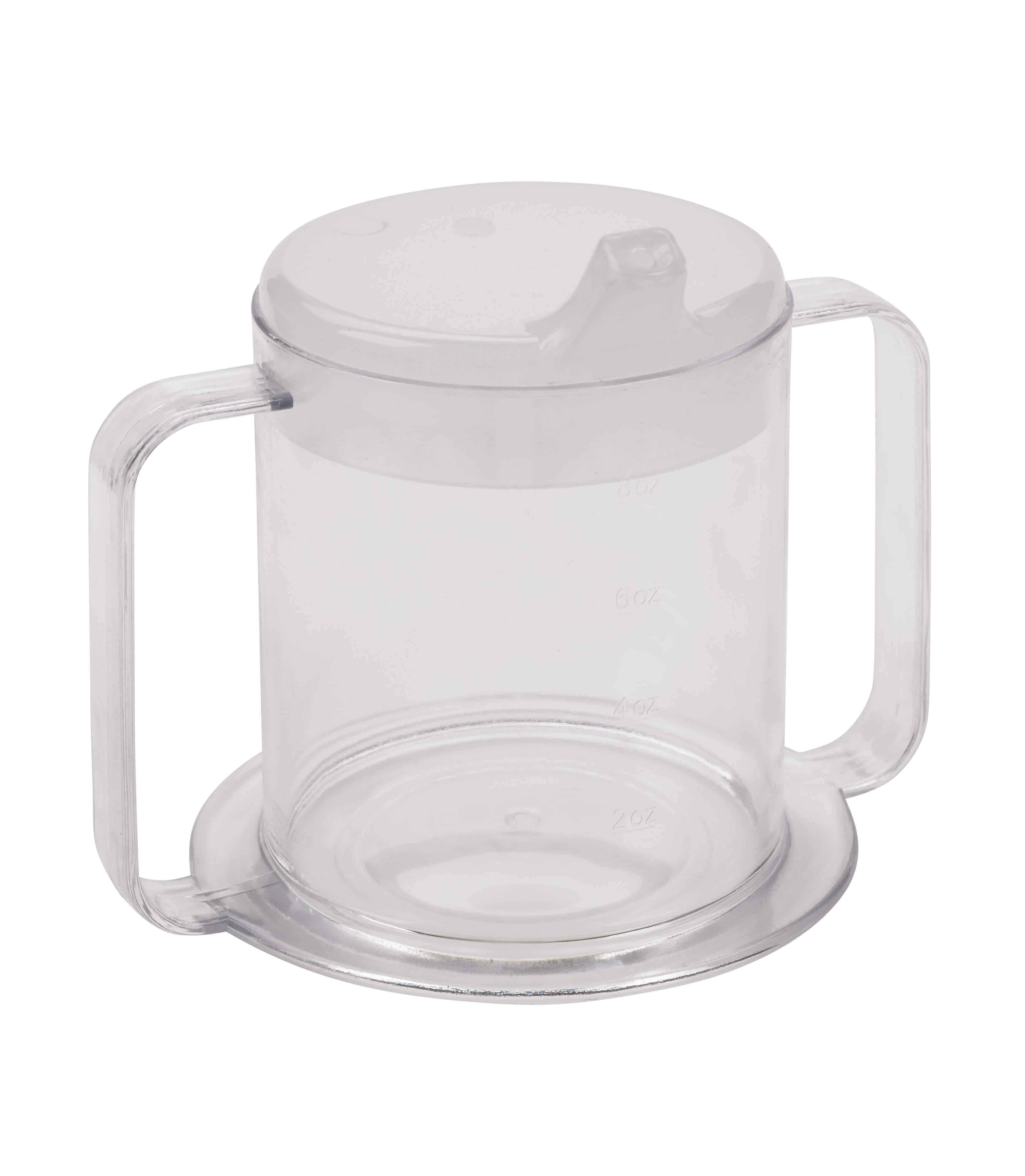Drive Medical Lifestyle 2-Handle Drinking Cup with Anti-Splash Lid - Senior.com Drinking Cups